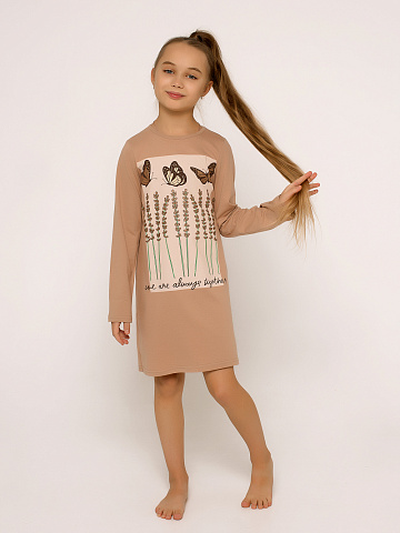 Сорочка "Бабочки" Бежевый арт. дк202б